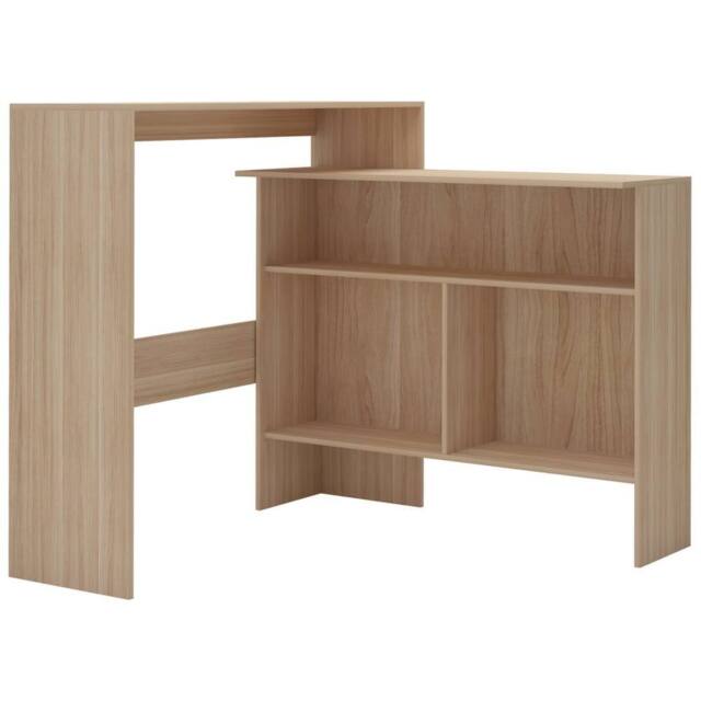 Berkfield Home Bar Table with 2 Table Tops Oak 130x40x120 cm in Light Tan - Size: 130 x 40 x 120 cm - image 1