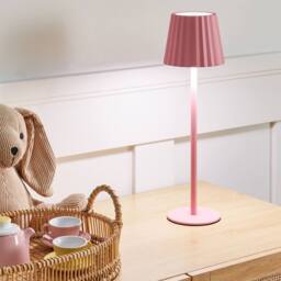 Wyld and Coco Pastel Pink Table Lamp Aluminium and Iron Indoor/Outdoor Touch Switch