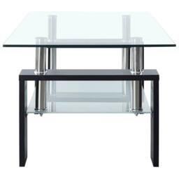 Berkfield Home Coffee Table Black & Transparent 95x55x40 cm Tempered Glass - Size: 95 x 55 x 40 cm - thumbnail 3