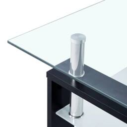 Berkfield Home Coffee Table Black & Transparent 95x55x40 cm Tempered Glass - Size: 95 x 55 x 40 cm - thumbnail 4