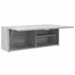Berkfield Home Decorative Bathroom Wall Cabinet Grey Sonoma 80x25x30 cm Engineer - Size: 80 x 25 x 30 cm - thumbnail 5