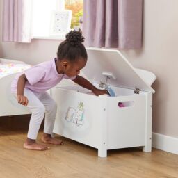 Liberty House Toys Unicorn Wooden Toy Box in White - thumbnail 2