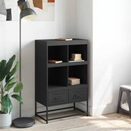 Berkfield Home Highboard Black 68.5x39x111.5 cm Steel - thumbnail 3