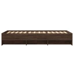 Berkfield Home Durable Bed Frame without Mattress Brown Oak 90x200 cm Engineered Wood - thumbnail 6