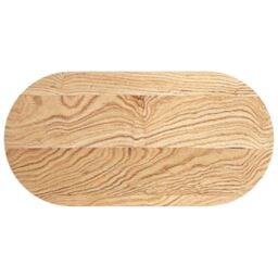 Berkfield Home Table Top 80x40x4 cm Solid Wood Oak Oval in Brown - Size: 80 x 40 x 4 cm - thumbnail 2