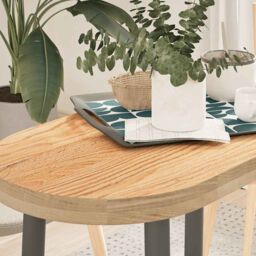 Berkfield Home Table Top 80x40x4 cm Solid Wood Oak Oval in Brown - Size: 80 x 40 x 4 cm - thumbnail 1