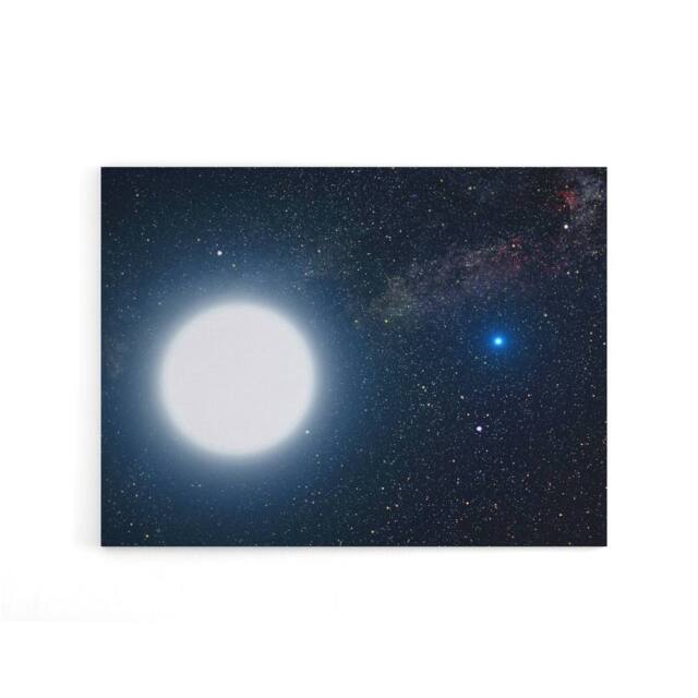 "Artery8 Space NASA Binary Stars Sirius A & B Canvas Wall Art Print in Blue - Size: W24"" x H32""" - image 1