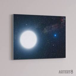 "Artery8 Space NASA Binary Stars Sirius A & B Canvas Wall Art Print in Blue - Size: W24"" x H32""" - thumbnail 2
