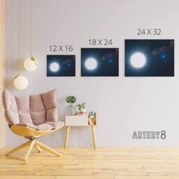 "Artery8 Space NASA Binary Stars Sirius A & B Canvas Wall Art Print in Blue - Size: W24"" x H32""" - thumbnail 4