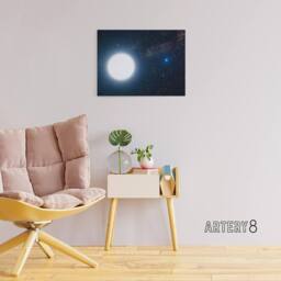 "Artery8 Space NASA Binary Stars Sirius A & B Canvas Wall Art Print in Blue - Size: W24"" x H32""" - thumbnail 3