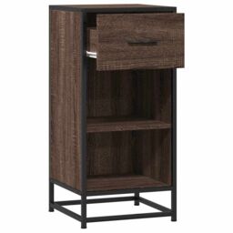 Berkfield Home Sideboard Brown Oak 35.5x35x76 cm Engineered Wood & Metal - thumbnail 5