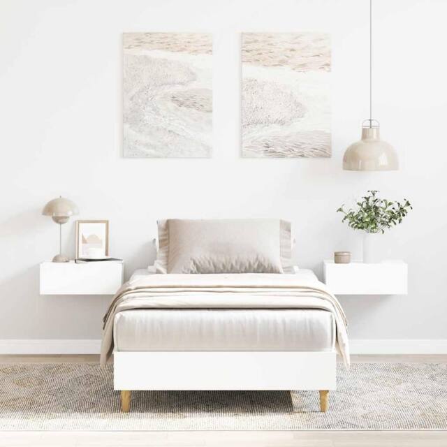 Berkfield Home Bed Frame No Mattress White 90x200 cm Engineered Wood - image 1