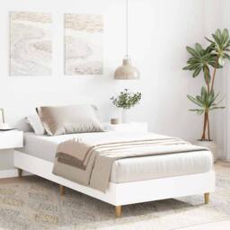 Berkfield Home Bed Frame No Mattress White 90x200 cm Engineered Wood - thumbnail 3
