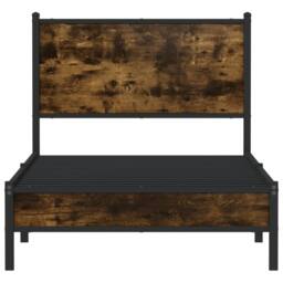 Berkfield Home Metal Bed Frame without Mattress Smoked Oak 90x200 cm in Brown - thumbnail 5