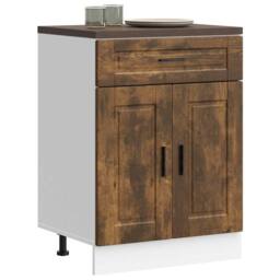 Berkfield Home Kitchen Base Cabinet¬†Porto Smoked Oak Engineered Wood in Brown - thumbnail 1
