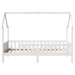 Berkfield Home Kids' House Bed Frame without Mattress White 90x200 cm Pine - thumbnail 4