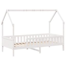 Berkfield Home Kids' House Bed Frame without Mattress White 90x200 cm Pine - thumbnail 3