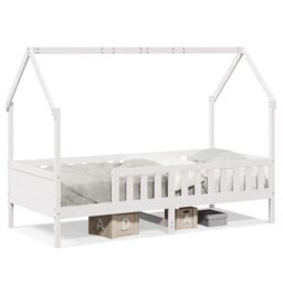 Berkfield Home Kids' House Bed Frame without Mattress White 90x200 cm Pine - thumbnail 2