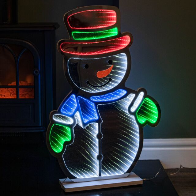Samuel Alexander 60cm Light up Snowman Infinity Christmas Decoration with Multi-Coloured LEDs - image 1