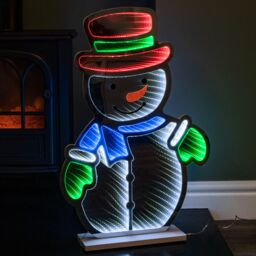 Samuel Alexander 60cm Light up Snowman Infinity Christmas Decoration with Multi-Coloured LEDs - thumbnail 1