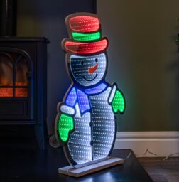 Samuel Alexander 60cm Light up Snowman Infinity Christmas Decoration with Multi-Coloured LEDs - thumbnail 3