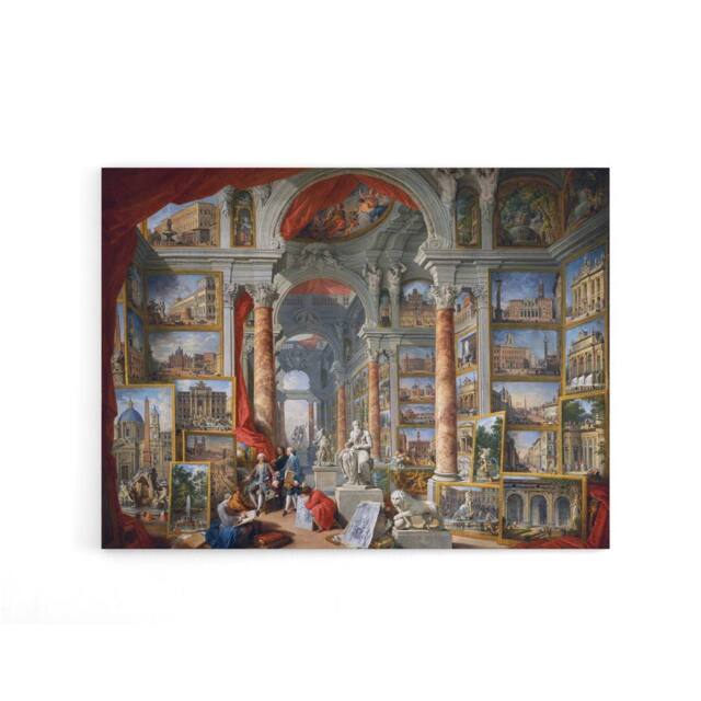 "Artery8 Panini Views Of Modern Rome Monuments Canvas Wall Art Print - Size: W18"" x H24""" - image 1