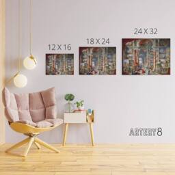 "Artery8 Panini Views Of Modern Rome Monuments Canvas Wall Art Print - Size: W18"" x H24""" - thumbnail 4