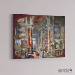 "Artery8 Panini Views Of Modern Rome Monuments Canvas Wall Art Print - Size: W18"" x H24""" - thumbnail 2