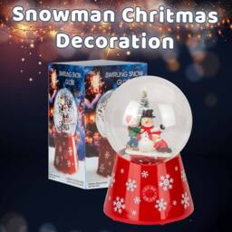 VFM e-Store Christmas Snow Globe Light Up Blower 18cm x 12cm Snowman X 1 in Red - Size: 18 cm x 12 cm - thumbnail 3