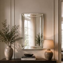 Yearn Mirrors Bevelled Tray Rectangle Mirror 102x74cm in Metallic Silver - Size: 102x74 cm - thumbnail 3