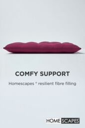 Homescapes Seat Pad Luxury 100% Cotton Indoor Outdoor Garden Cushion, Button Tie, 40cm in Plum - thumbnail 4