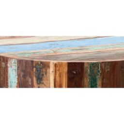 Indian Hub Coastal Drum Coffee Table - Wood - L70 x W70 x H38 cm in Brown - thumbnail 3