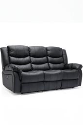 More4Homes Seattle Electric Recliner Bonded Leather 2+3 Seater Sofa Set in Black - thumbnail 2