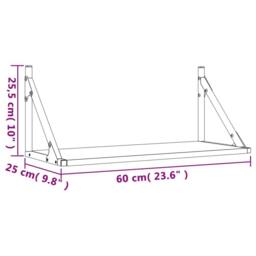 Berkfield Home Beautiful Wall Shelves 2 pcs Grey Sonoma 60x25x25.5 cm Engineered wood - thumbnail 9