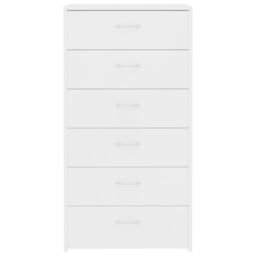 Berkfield Home Sideboard with 6 Drawers White 50x34x96 cm Engineered Wood - Size: 50 x 34 x 96 cm - thumbnail 4