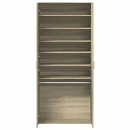 Berkfield Home Shoe Cabinet Sonoma Oak 80x39x178 cm Engineered Wood in Light Tan - Size: 80 x 39 x 178 cm - thumbnail 6