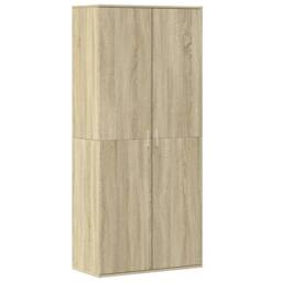 Berkfield Home Shoe Cabinet Sonoma Oak 80x39x178 cm Engineered Wood in Light Tan - Size: 80 x 39 x 178 cm