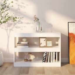 Berkfield Home Book Cabinet/Room Divider White 100x30x72 cm - Size: 100 x 30 x 72 cm - thumbnail 6