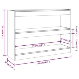 Berkfield Home Book Cabinet/Room Divider White 100x30x72 cm - Size: 100 x 30 x 72 cm - thumbnail 7