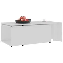 Berkfield Home Coffee Table White 150x50x35 cm Engineered Wood - Size: 150 x 50 x 35 cm - thumbnail 4