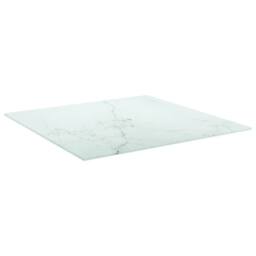 Berkfield Home Table Top White 60x60 cm 6 mm Tempered Glass with Marble Design - thumbnail 2
