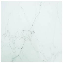 Berkfield Home Table Top White 60x60 cm 6 mm Tempered Glass with Marble Design - thumbnail 1