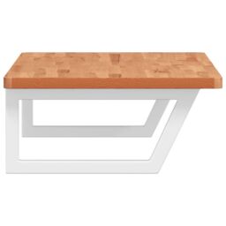 Berkfield Home Basin Shelf Wall Mounted Steel & Solid Wood Beech in Brown - thumbnail 5