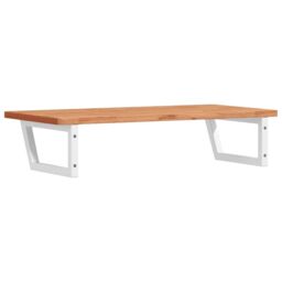 Berkfield Home Basin Shelf Wall Mounted Steel & Solid Wood Beech in Brown - thumbnail 6
