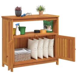 Berkfield Home Garden Console Table 80x35x75 cm Solid Wood Acacia in Brown - Size: 80 x 35 x 75 cm - thumbnail 4