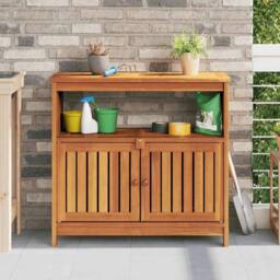 Berkfield Home Garden Console Table 80x35x75 cm Solid Wood Acacia in Brown - Size: 80 x 35 x 75 cm - thumbnail 2