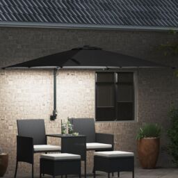 Berkfield Home Garden Parasol Black 248, 5 x 247, 5 x 119 cm Fabric - thumbnail 3