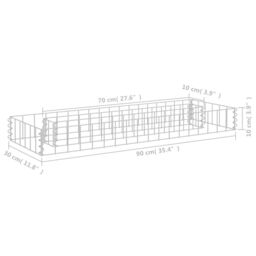 Berkfield Home Gabion Raised Bed Galvanised Steel 90x30x10 cm in Silver - Size: 90 x 30 x 10 cm - thumbnail 6