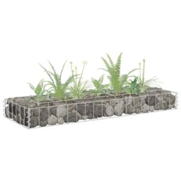 Berkfield Home Gabion Raised Bed Galvanised Steel 90x30x10 cm in Silver - Size: 90 x 30 x 10 cm - thumbnail 1