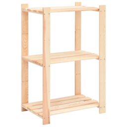 Berkfield Home 3-Tier Storage Racks 2 pcs 60x38x90 cm Solid Pinewood 150 kg in Beige - Size: 60 x 38 x 90 cm - thumbnail 3